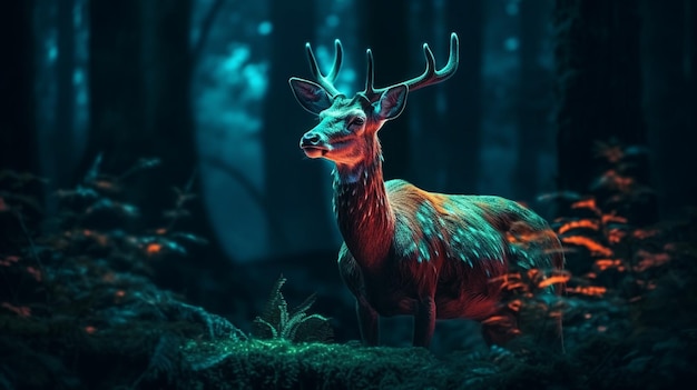 Deer in the woodsgenerative ai