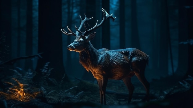 Deer in the woodsgenerative ai