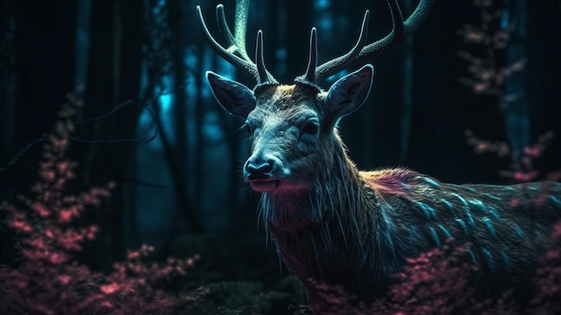 Deer in the woodsgenerative ai