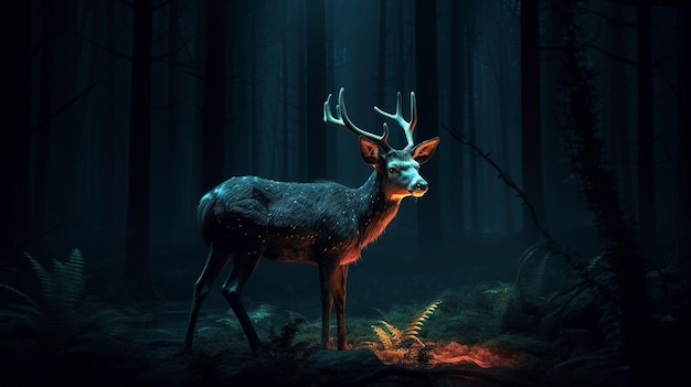 Deer in the woodsgenerative ai