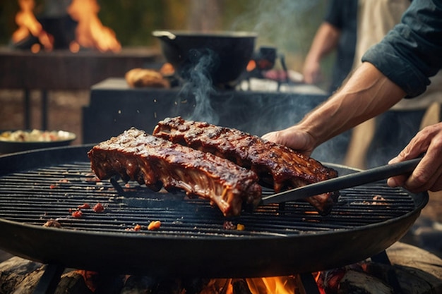 Default_A_barbecue_pitmaster_expertly_flipping_racks_of_ribs_w_0 3jpg