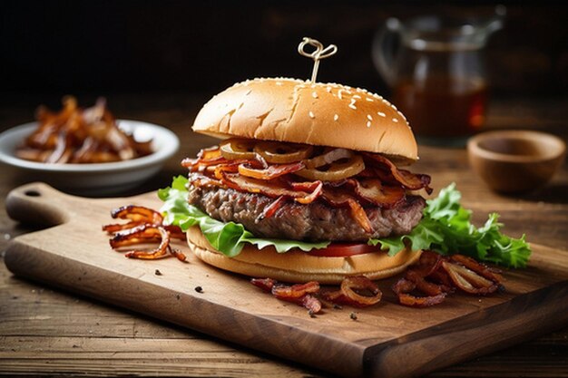 Default_Elevated_view_of_a_juicy_bacon_burger_on_a_rustic_wood_0 3jpg