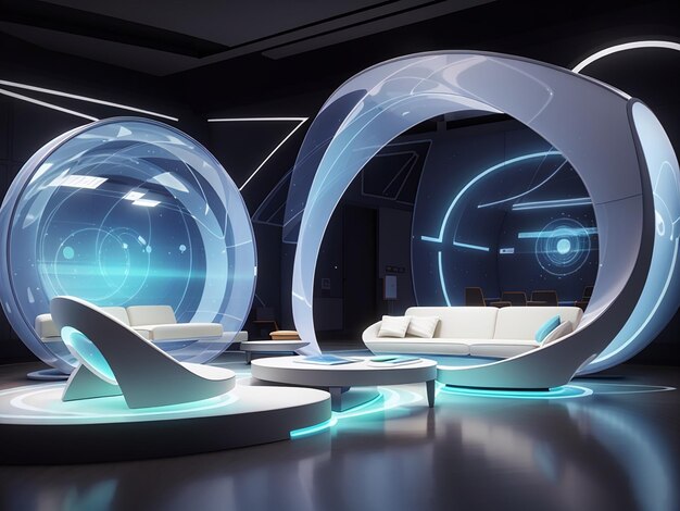 Photo default innovative hologram interior design concept by visional