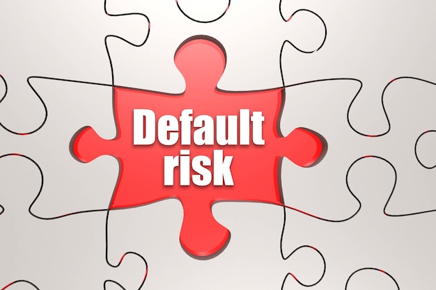 Photo default risk word on jigsaw puzzle