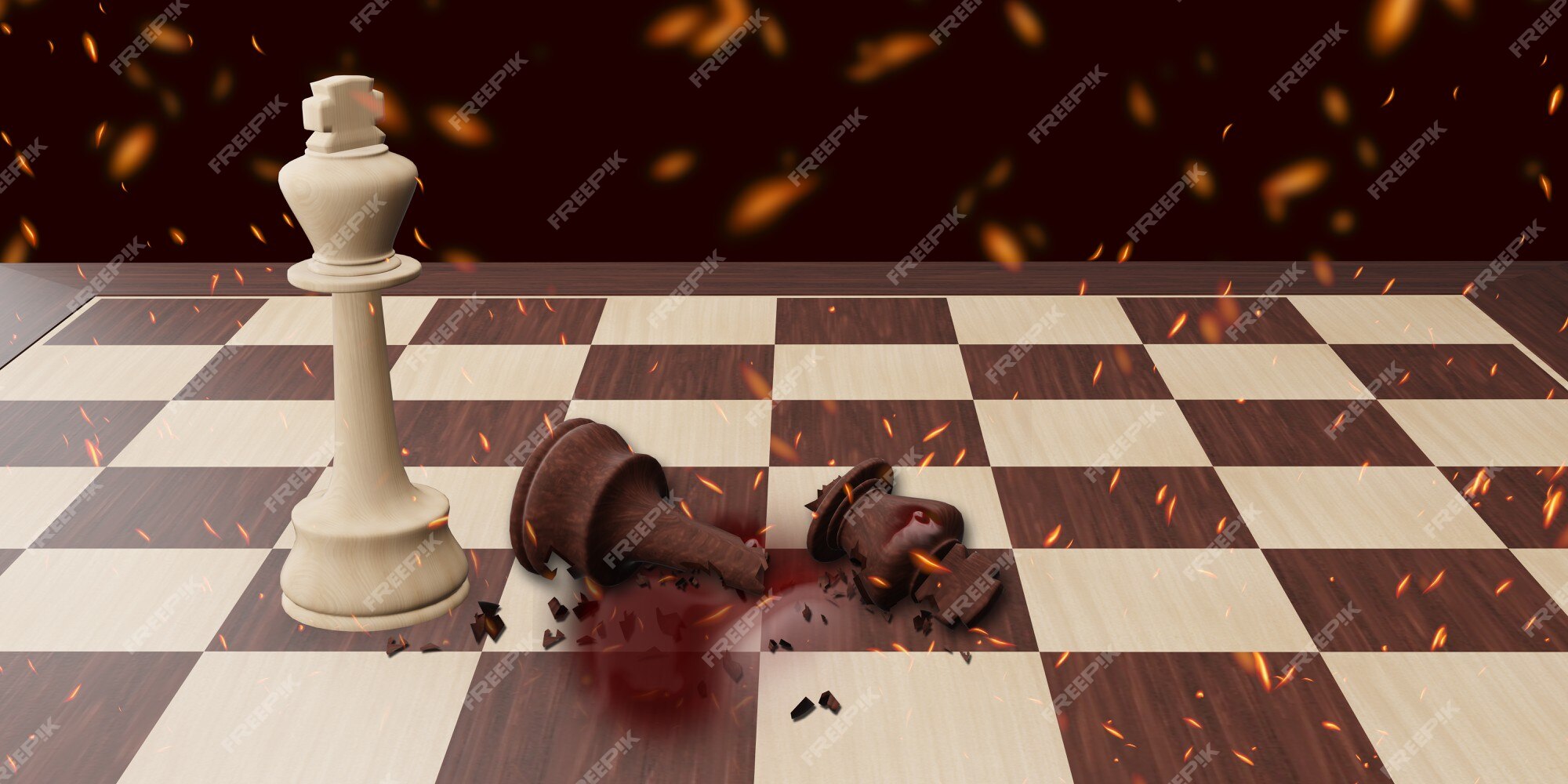 Checkmate In The Chess Game A 3d Illustration Of Defeat Background