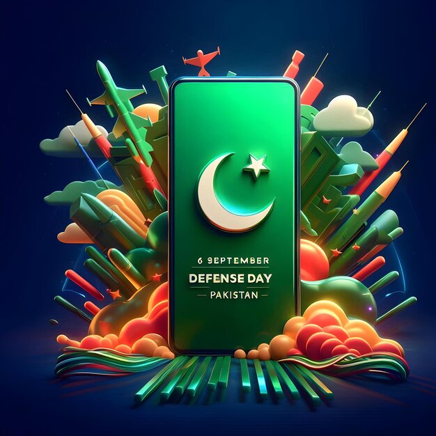Defence Day 2024 Dynamic 3D Pakistan Flag Animation | Premium AI