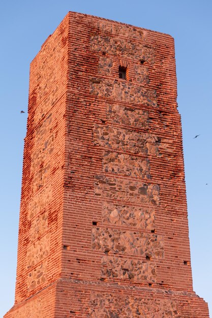 Defensive tower on the coast of the mediterranean sea with clear sky