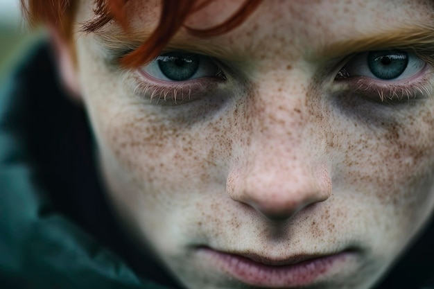 Defiant Gaze of a Fierce Young Boy