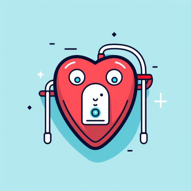 Defibrillator mascot for a company logo Generative AI