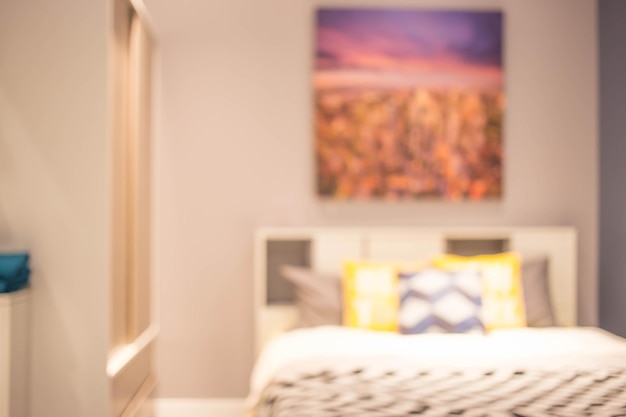 Photo defocus background of bedroom interior