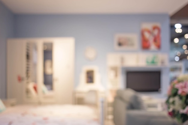 Defocus blur background of modern interior bedroom
