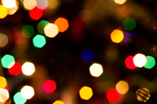 Defocus van kerstverlichting.