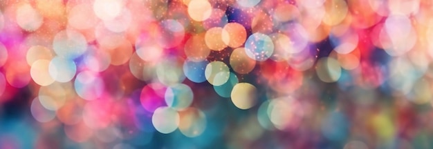 Defocused abstract bokeh background pastel colored flare from lights blurred round bokeh as