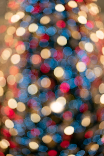 Defocused abstract colorful christmas light background.