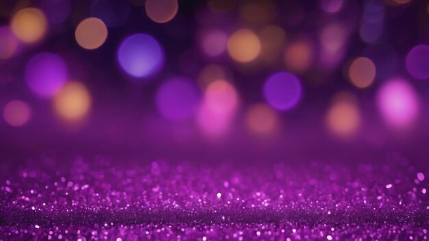 Defocused background abstract background of purple glitter lights