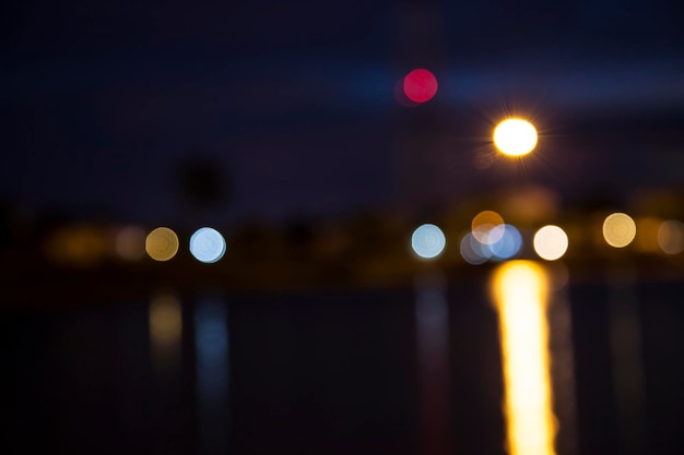 Defocused background night light bokeh