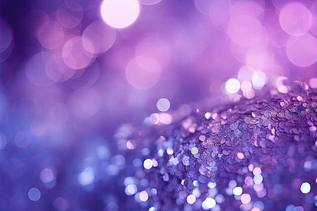 Defocused background of purple sparkling lights