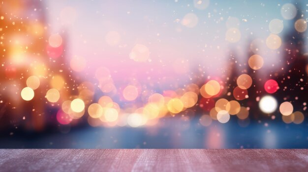 Defocused background with bokeh lights Christmas and New Year concept