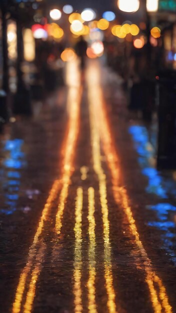 Photo defocused bokeh of colorful lights at night