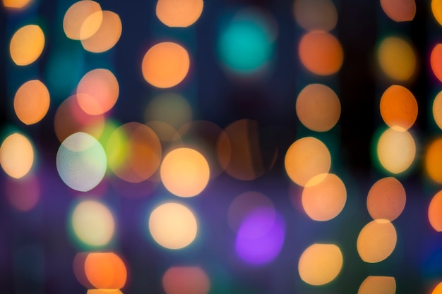 Defocused bokeh colorful lights.