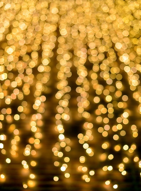 Defocused Christmas bright golden lights ideal for backgrounds