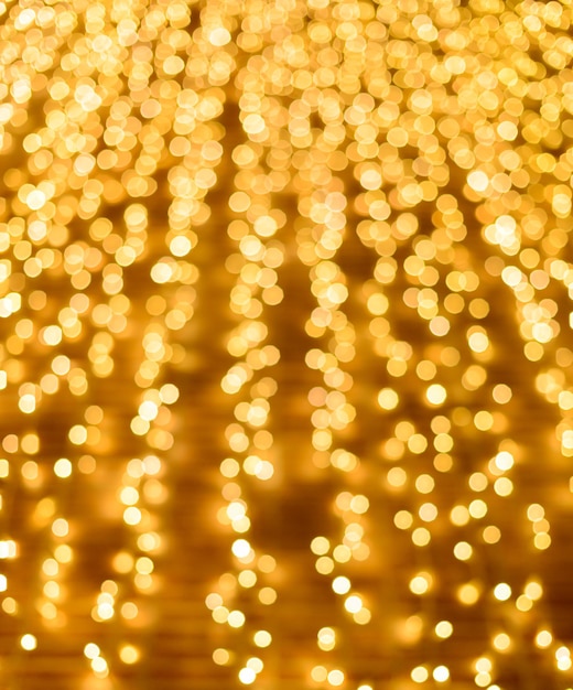 Defocused Christmas bright golden lights ideal for backgrounds