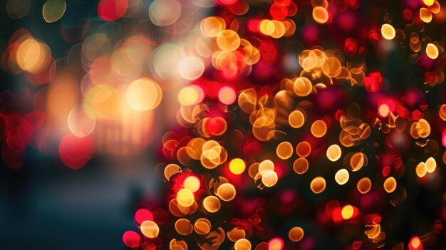 Defocused Christmas tree Defocused Lights Christmas tree background