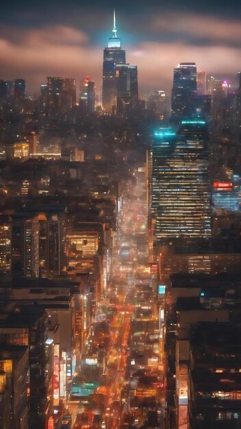 Defocused city night bokeh abstract background