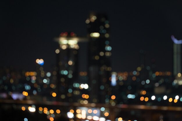 Defocused city night light blurred 