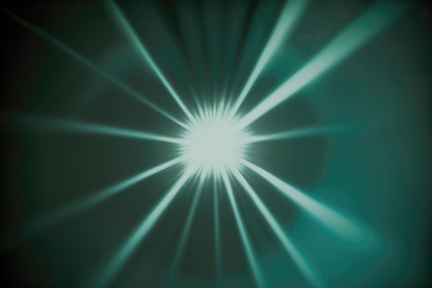 プリズム光生成 AI の隅からの光線とデフォーカスの暗い青緑の背景
