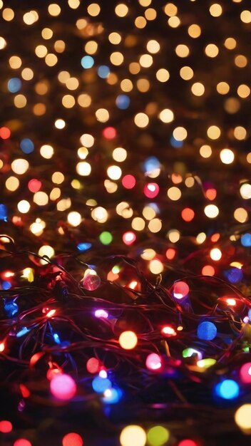 Defocused decorated christmas lights as a background