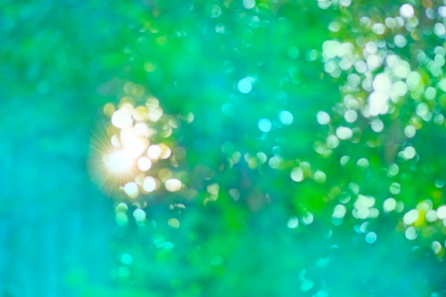 Defocused green lights background.