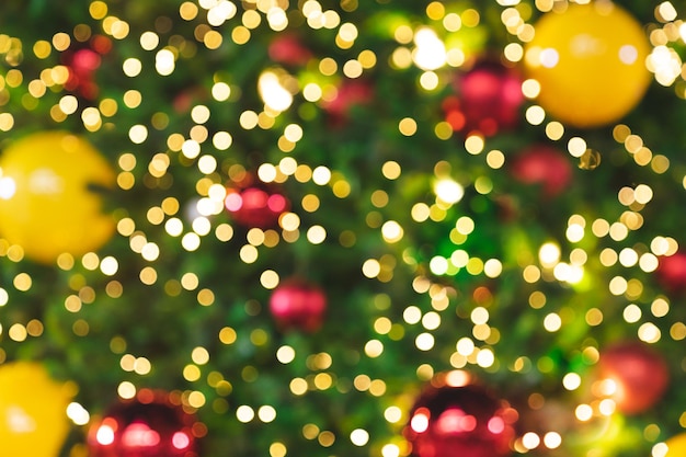 Defocused image of illuminated christmas lights