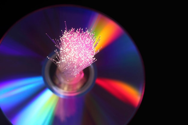 Photo defocused image of illuminated fiber optics