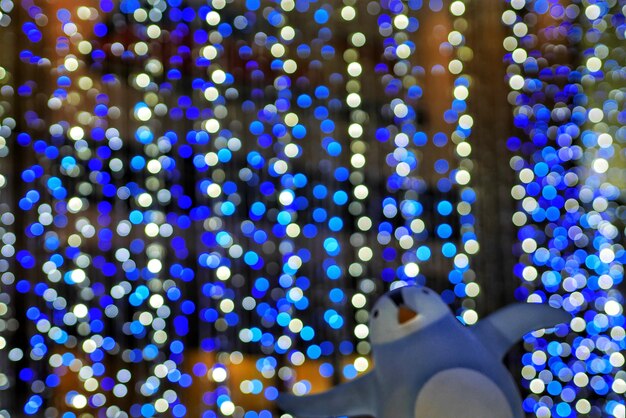 Defocused image of illuminated light bulb