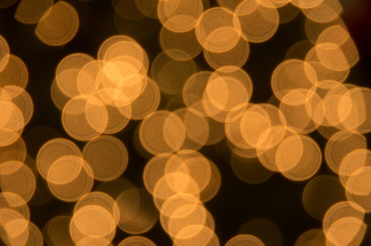 Photo defocused image of illuminated lights at night