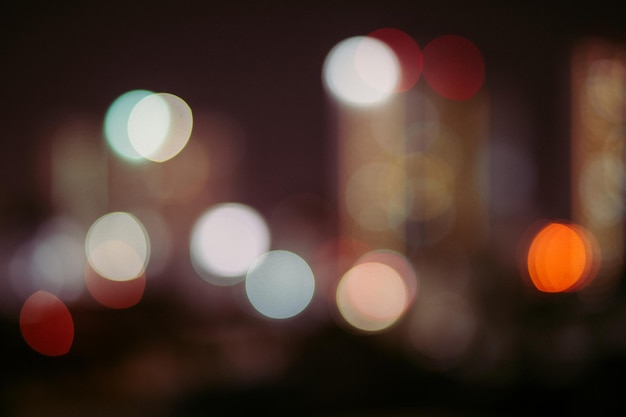Photo defocused image of illuminated lights at night
