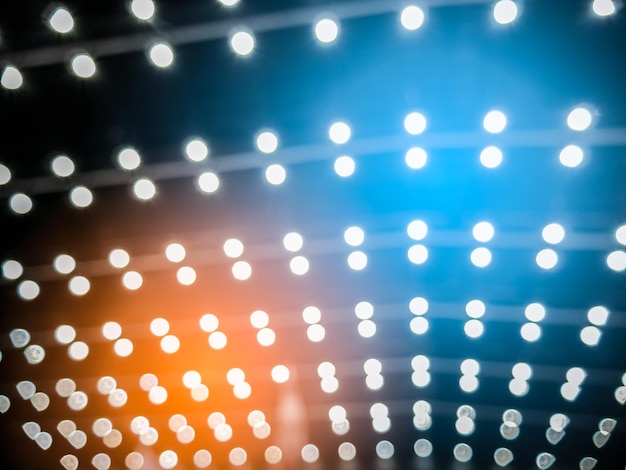 Defocused image of illuminated lights at night