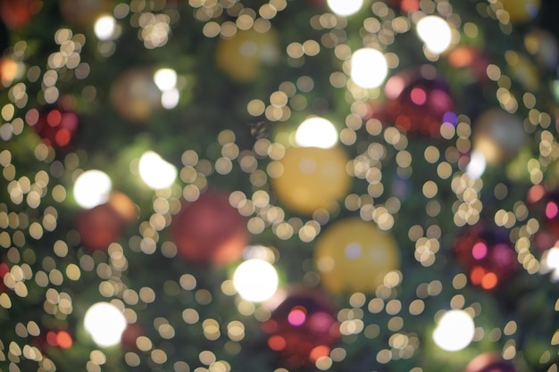 Defocused image of illuminated lights at night