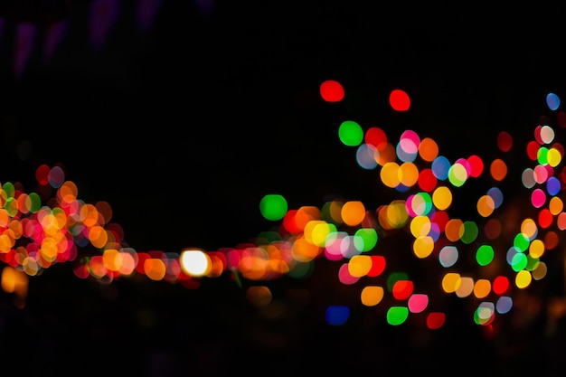 Photo defocused image of illuminated lights at night