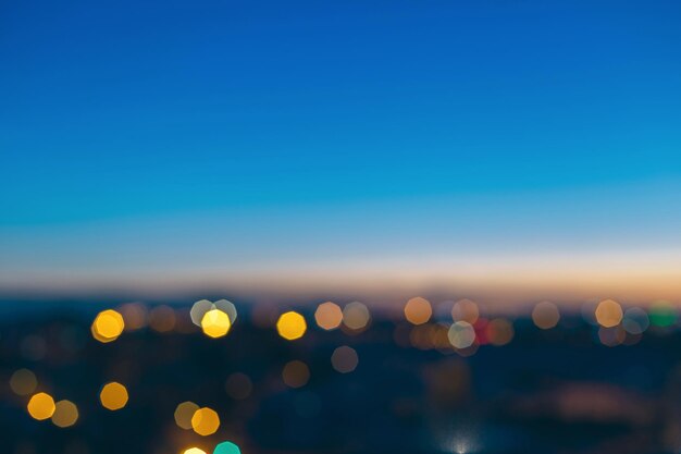 Defocused image of illuminated lights at sea