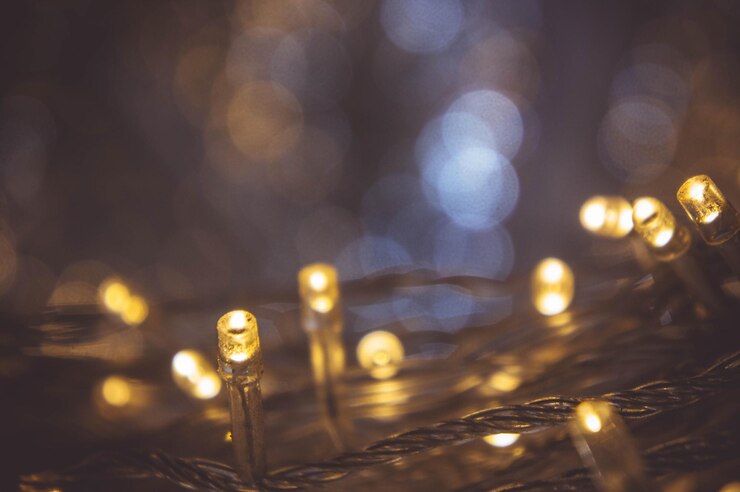 Photo defocused image of illuminated lights