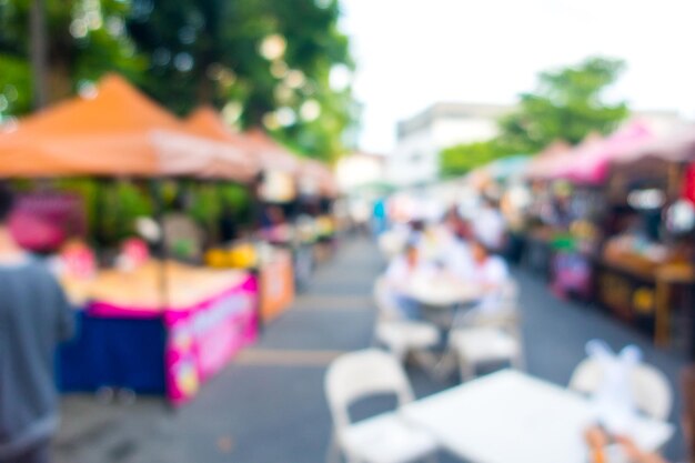 Photo defocused image of market stall