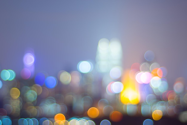 Photo defocused lights in city at night