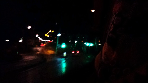 defocused lights in city at night