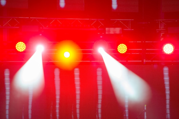 Defocused lights on concert stage