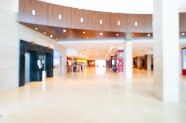 Defocused modern hotel lobby and relaxation area background