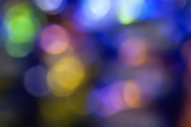 Defocused neon glow Overlaying highlights Colorful bokeh Futuristic LED lighting