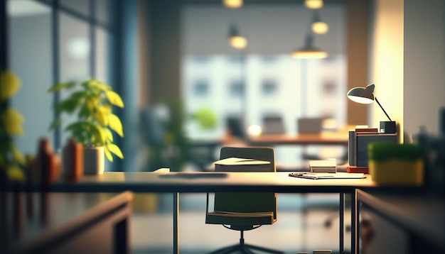 Defocused office background blurred background Generative AI