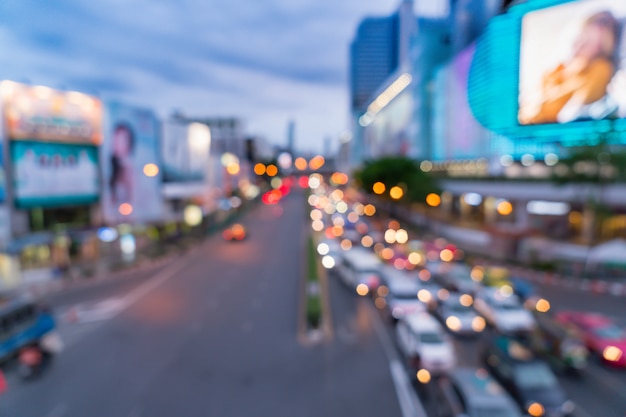 Defocused onduidelijk beeld in de stad van bangkok in thailand